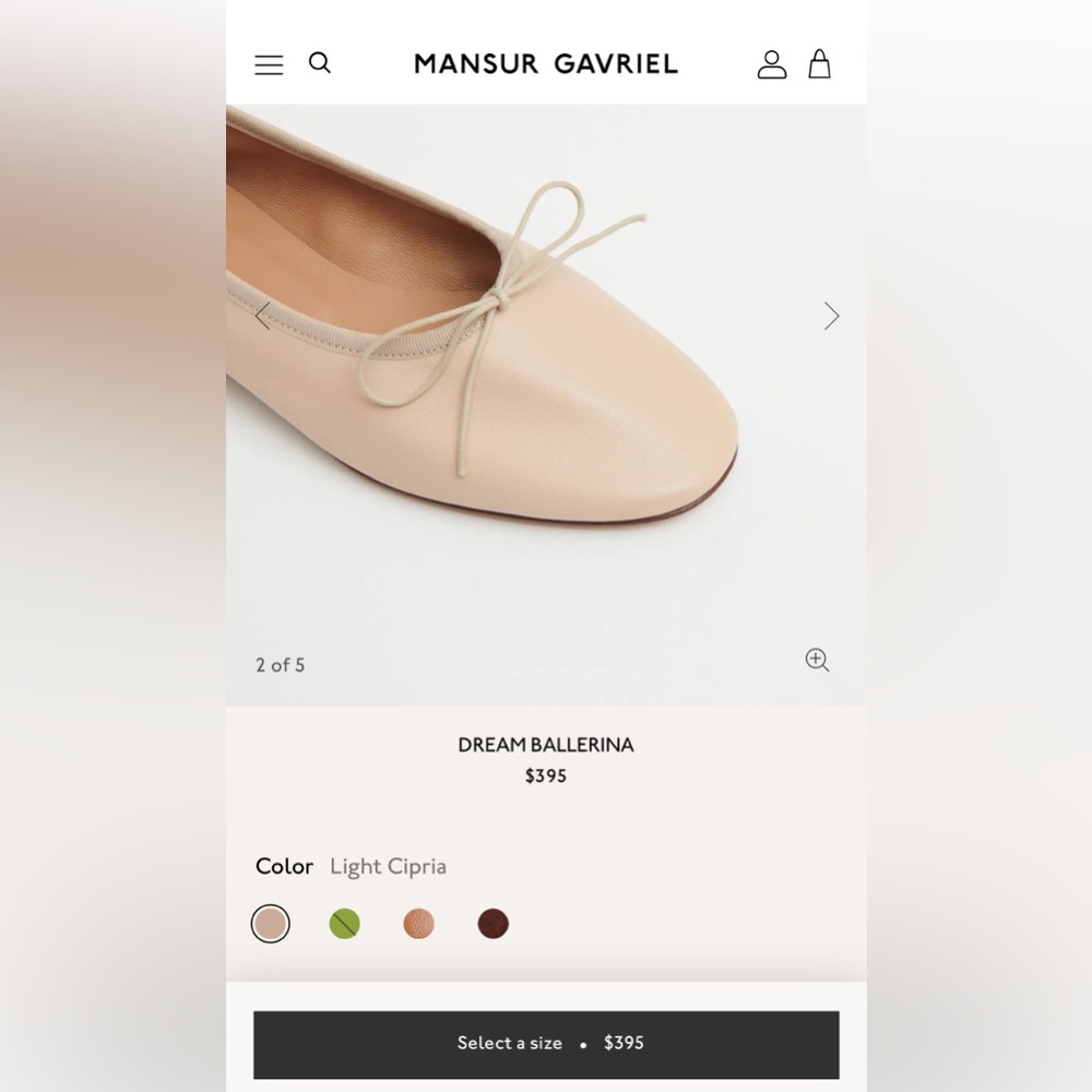 Mansur Gavriel Dream Ballerina in Light Cipria sz 38 - Picture 3 of 4